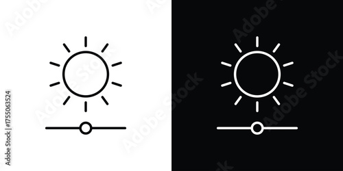 Brightness icon in stroke versions. Graphic elements for web