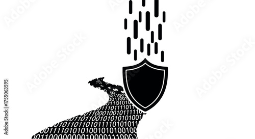Digital shield protects data flowing on a binary code pathway