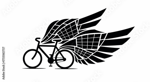 Imagination takes flight with a bicycle adorned with majestic wings.