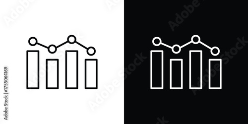 Analytic icon in stroke versions. Graphic elements for web