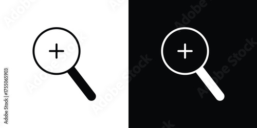 Zoom in icon. filled flat sign concept and web design