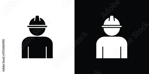 Worker icon. filled flat sign concept and web design