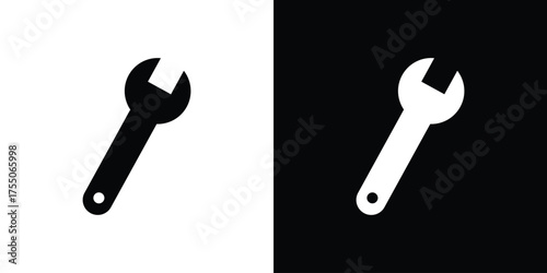 Wrench icon. filled flat sign concept and web design