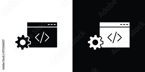 Web development icon. filled flat sign concept and web design