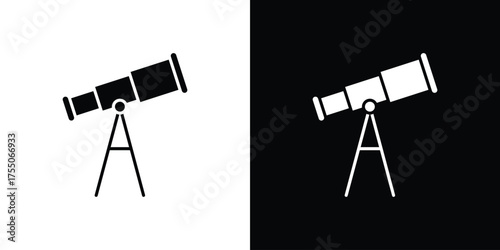 Telescope icon. filled flat sign concept and web design