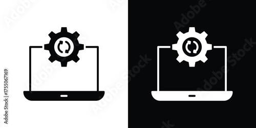 System update icon. filled flat sign concept and web design