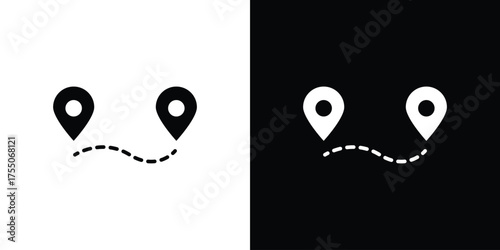 Route icon. filled flat sign concept and web design