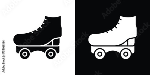 Roller skates icon. filled flat sign concept and web design