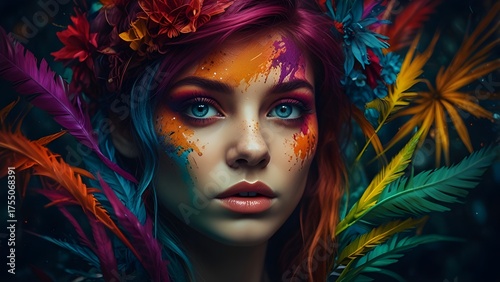 Modern art from lady's face