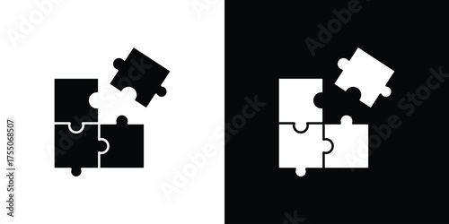 Puzzle piece icon. filled flat sign concept and web design