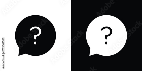 Question icon. filled flat sign concept and web design