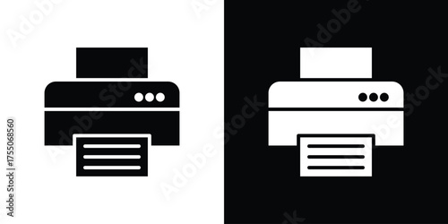 Print button icon. filled flat sign concept and web design