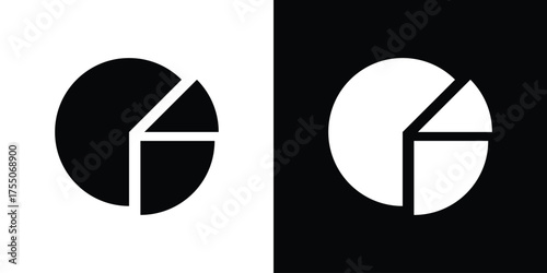 Pie chart icon. filled flat sign concept and web design