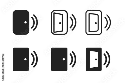 Workplace Design Logos. Sensory workspace mapping. Set Logo of Workplace design: soundproofing icon. harmonious logo variations of the same emblematic concept,