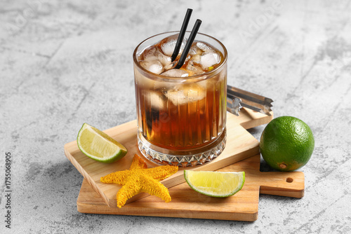 Refreshing dark rum cocktai...