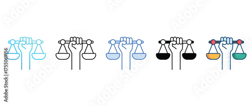 Civil Rights icon set multiple style collection