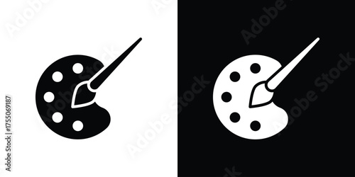 Palette icon. filled flat sign concept and web design