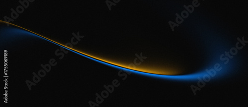 Yellow-Blue Light Wave – Abstract Gradient Curve on Dark Background