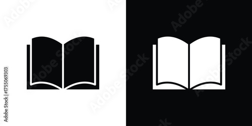 open book icon. filled flat sign concept and web design