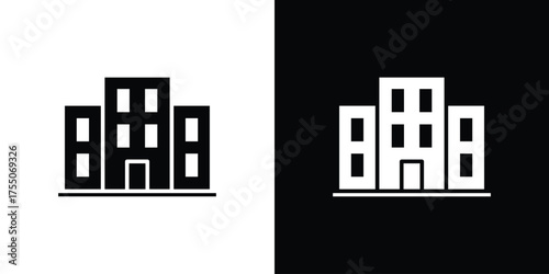 Office buildings icon. filled flat sign concept and web design