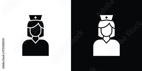 Nurse icon. filled flat sign concept and web design