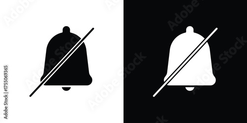 Notification off icon. filled flat sign concept and web design