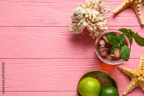 Refreshing summer drink wit...