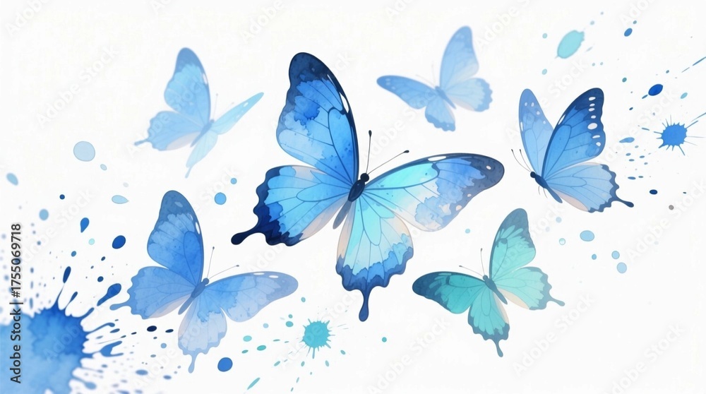 Fototapeta premium blue butterfly background