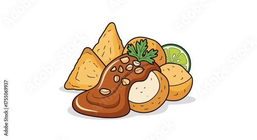 Line art illustration of a stage with podium microphone and audience chairs.