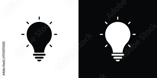 Light bulb icon. filled flat sign concept and web design