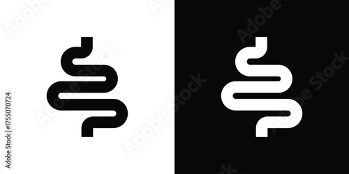 Intestine icon. filled flat sign concept and web design