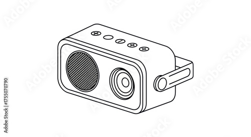 Orange Iced Drink with Cream Topping and Straw Illustration.