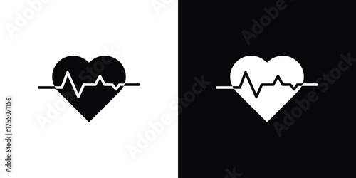 Heartbeat icon. filled flat sign concept and web design