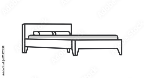 Line Art Stationary Exercise Bike Outline for Fitness and Workout.