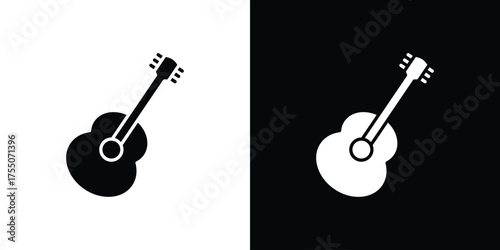 Guitar icon. filled flat sign concept and web design