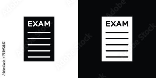 Exam icon. filled flat sign concept and web design