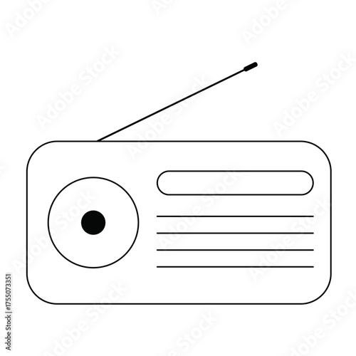 retro radio isolated on white icon vector illustration 