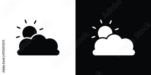 Cloudy Day icon. filled flat sign concept and web design