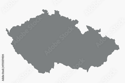 Vector graphic artwork suitable for print and web containing flat detailed map of CZECH REPUBLIC