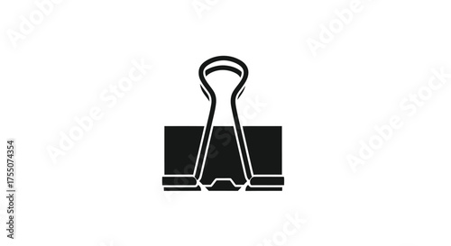 Black Metal Binder Clip for Paper Organization and Document Fastening.