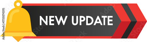 Yellow bell new update alert banner notification announcement