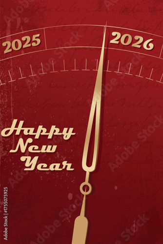 2026 New Year countdown red background