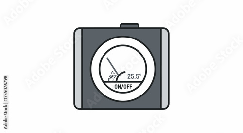 Digital Thermometer with Circular Display and ON-OFF Button.