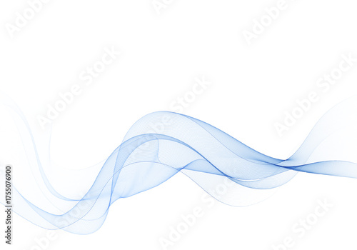 Complex wave of transparent blue smoke on a white background. Eps 10