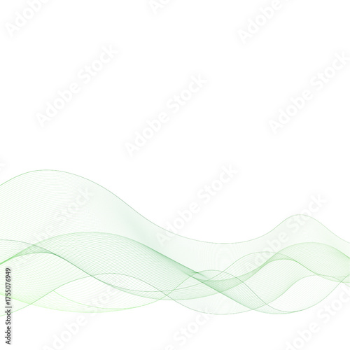 Rising waves of fresh green smoke on a white background. Eps 10