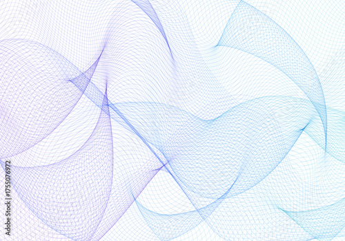 Abstract wave mesh of purple and blue colored lines on white. Eps 10