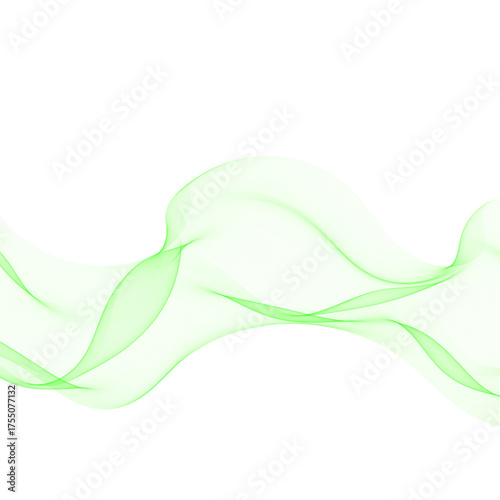 Wide bright green wavy line with a transparent, airy shape. Eps 10