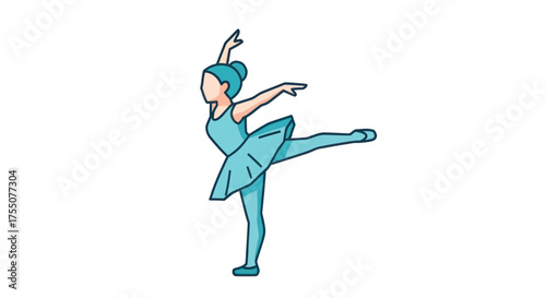Elegant young ballerina in a graceful pose performing a ballet dance.