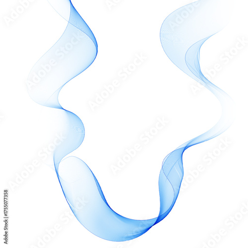 blue ribbon of wavy abstract shape on white. Eps 10