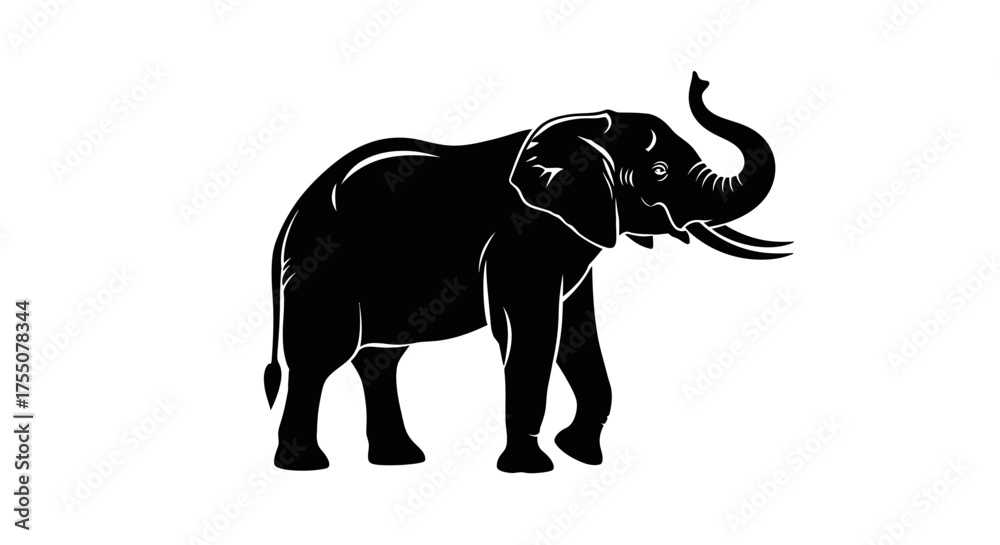 Fototapeta premium Majestic elephant silhouette in vector format